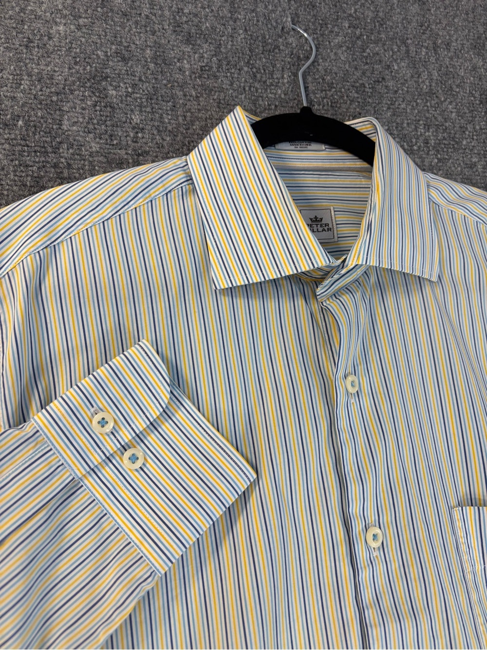 Peter Millar Shirt Mens Medium Multicolor Striped Button Up Nanoluxe